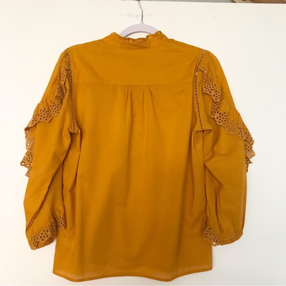 J Crew Ruffle-sleeve top with embroidered eyelet - Picture 5 of 8